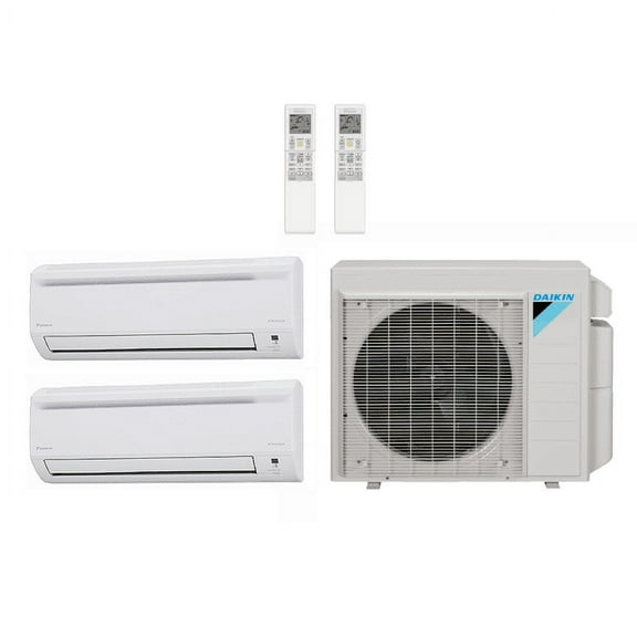 Daikin 36,000 Btu 17.7 SEER2 R-32 2-Zone Ductless Mini Split System - 9K-15K