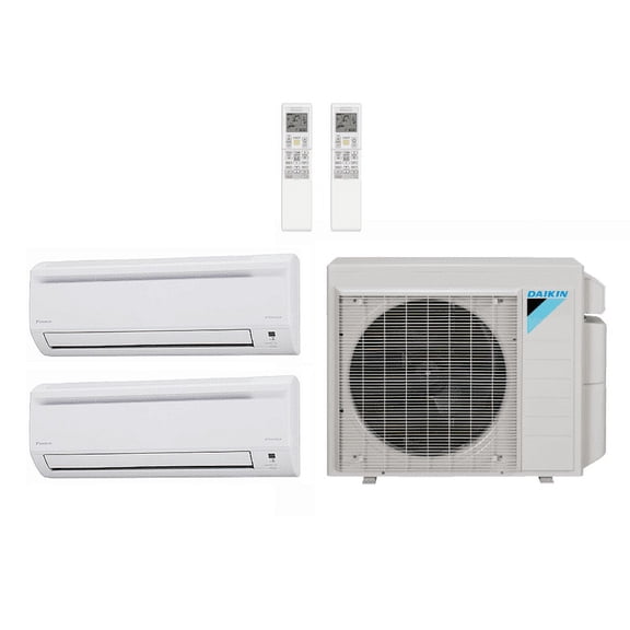 Daikin 36,000 Btu 17.7 SEER2 R-32 2-Zone Ductless Mini Split System - 9K-18K