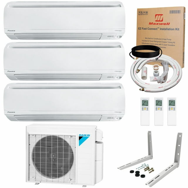 Daikin 3Zone 9k + 9k + 18k Wall Mounted Ductless MiniSplit 24000 BTU