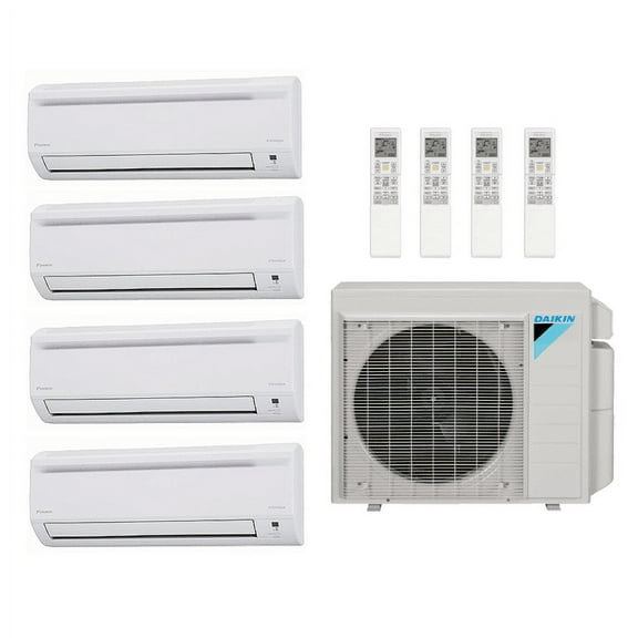 Daikin 36,000 Btu 17.7 SEER2 R-32 4-Zone Ductless Mini Split System-7K-7K-7K-9K