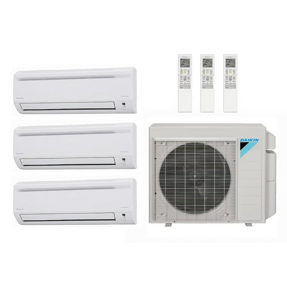 Daikin 36,000 Btu 17.7 SEER2 R-32 3-Zone Ductless Mini Split System - 9K-12K-12K
