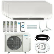 Daikin 36,000 BTU (9K + 9K + 9K + 9K) 20 SEER2 4-Zone Mini Split Wi-Fi Enabled Air Conditioner Heat Pump R-32 System with Maxwell 15 ft. Installation Kits and Wall Mounting Bracket