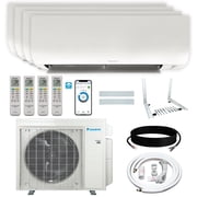 Daikin 36,000 BTU 9K + 9K + 9K + 9K 20 SEER2 4-Zone Mini Split Wi-Fi Enabled Air Conditioner Heat Pump R-32 System with Maxwell 15 ft. Installation Kits and Wall Mounting Bracket