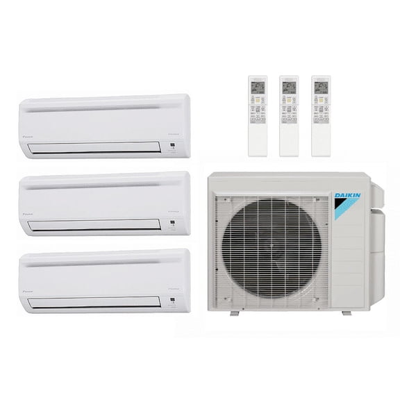 Daikin 36,000 Btu 17.7 SEER2 R-32 3-Zone Ductless Mini Split System - 9K-18K-18K