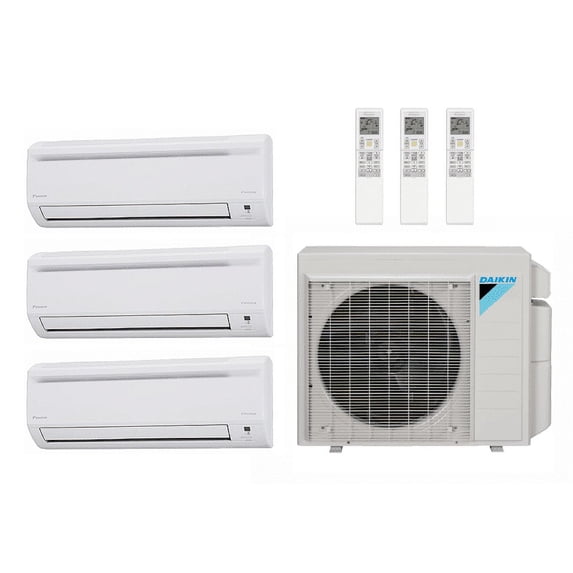 Daikin 36,000 Btu 17.7 SEER2 R-32 3-Zone Ductless Mini Split System - 9K-15K-24K