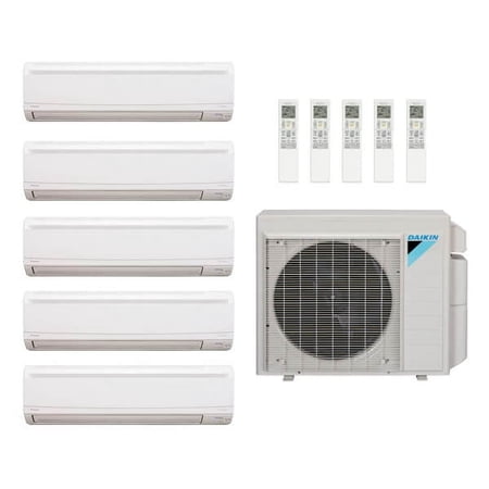 Daikin 56,000 Btu 20.2 Seer 5-Zone Mini Split Heat Pump System - 7K-7K-12K-15K-15K - 5MXS48TVJU - CTXS07LVJU - (4) FTXS09LVJU