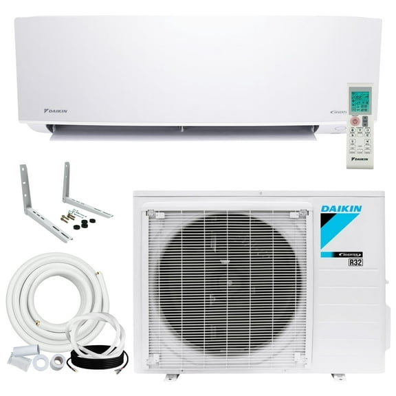 Daikin 9000 BTU 18 SEER2 R32 Entra Series Ductless Air Conditioner Heat Pump with 15 ft. Pre-Flared Installation Kit and Bracket