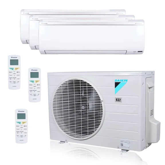 Daikin MXM Series 24000 BTU 20.6 SEER2 3 Zone R32 Ductless Mini Split Heat Pump System - 9K+9K+15K
