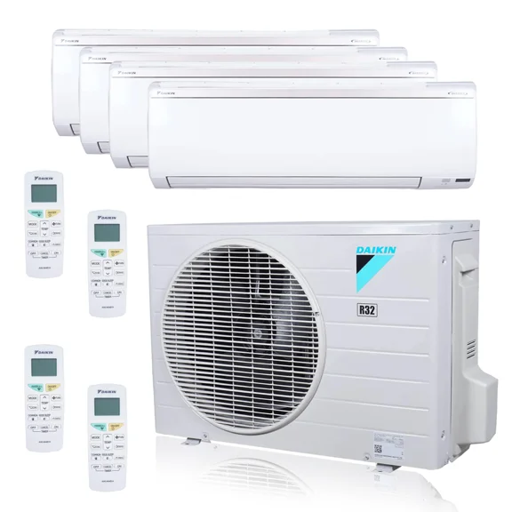 Daikin MXM Series 36000 BTU 20.6 SEER2 4 Zone R32 Ductless Mini Split Heat Pump System - 9K+12K+12K+12K