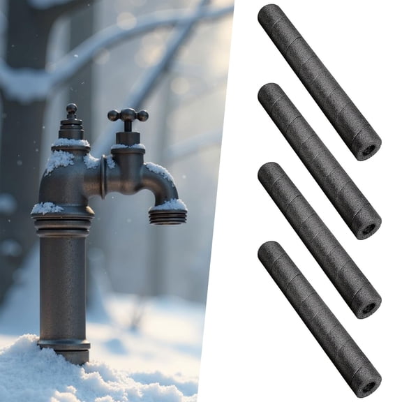 Dailihome 4 Pack Pipe Insulation Foam Tubes Anti-Freeze Sponge Pipe Wrap for Outdoor Garden Pool Garage 15.7x2 Inch Black