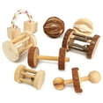 thumbnail image 1 of Dailihome Hamster Chew Toys Natural Pine Wood Small Animal Exercise Toy with Bell Roller for Guinea Pigs Rats Chinchillas Bunny, 1 of 6
