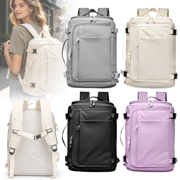 Dailihome Large Capacity Travel Backpack, Pink Carry On Backpack with Shoe Compartment, Waterproof Laptop Backpack for Men and Women, 20L to 35L, 1pc