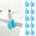 thumbnail image 1 of Dailihome Self Adhesive Thumb Wall Hooks, Cute Large Blue Cable Management Clips, Cord Organizer Wire Holder for Keys, Pencils & Charging Cables, Desk & Office Organizer, 10 Pack, 1 of 9
