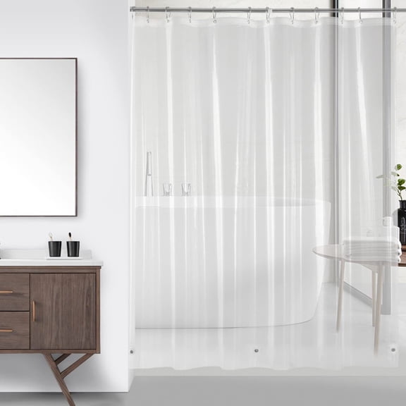 Dailihome Transparent Shower Curtain with Rustproof Metal Eyelets, Heavy Duty Waterproof PEVA Bathroom Liner with Bottom Magnets for Tub and Shower, 72 x 72 in, 1pc