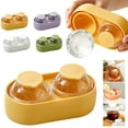 thumbnail image 1 of Dailihome White Silicone Ice Sphere Mould, 2 Cavity Large Round Ice Ball Maker Tray with Lid for Whisky Cocktails, Reusable Freezing Template, 5.35x2.87 in, 1 of 9