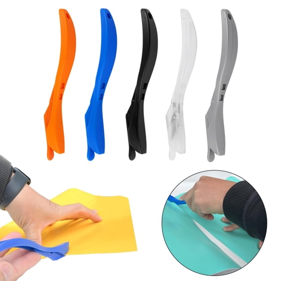 Dailihome Wrapping Paper Cutter Black Sliding Gift Wrap Cutting Tool with Handle and Concealed Safety Blade for Christmas 1PC