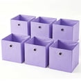 thumbnail image 1 of Dailivio Collapsible Fabric Cube Storage Bins (10.5" x 10.5"), Storage Cubes Organizer Baskets Bins with Handles, Lavender Purple, 6 Pack, 1 of 8
