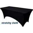 thumbnail image 1 of Dailiwei Spandex Table Cloth for Rectangle Tables Fitted Stretch Table Cover Black Tablecloth, 1 of 9