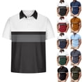 thumbnail image 1 of DailkTrvid Men's Oversized T-Shirt Summer Lapel Blouse Golf Pullover Short Sleeve Shirts with Button Leisure Tunic Casual Relaxed Loose Fit Tops, 1 of 6