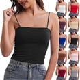 thumbnail image 1 of DailkTrvid Women's Sleeveless Tops Solid-Color Seamless Tencel Padded Wireless Strapless Tank Top, 1 of 7