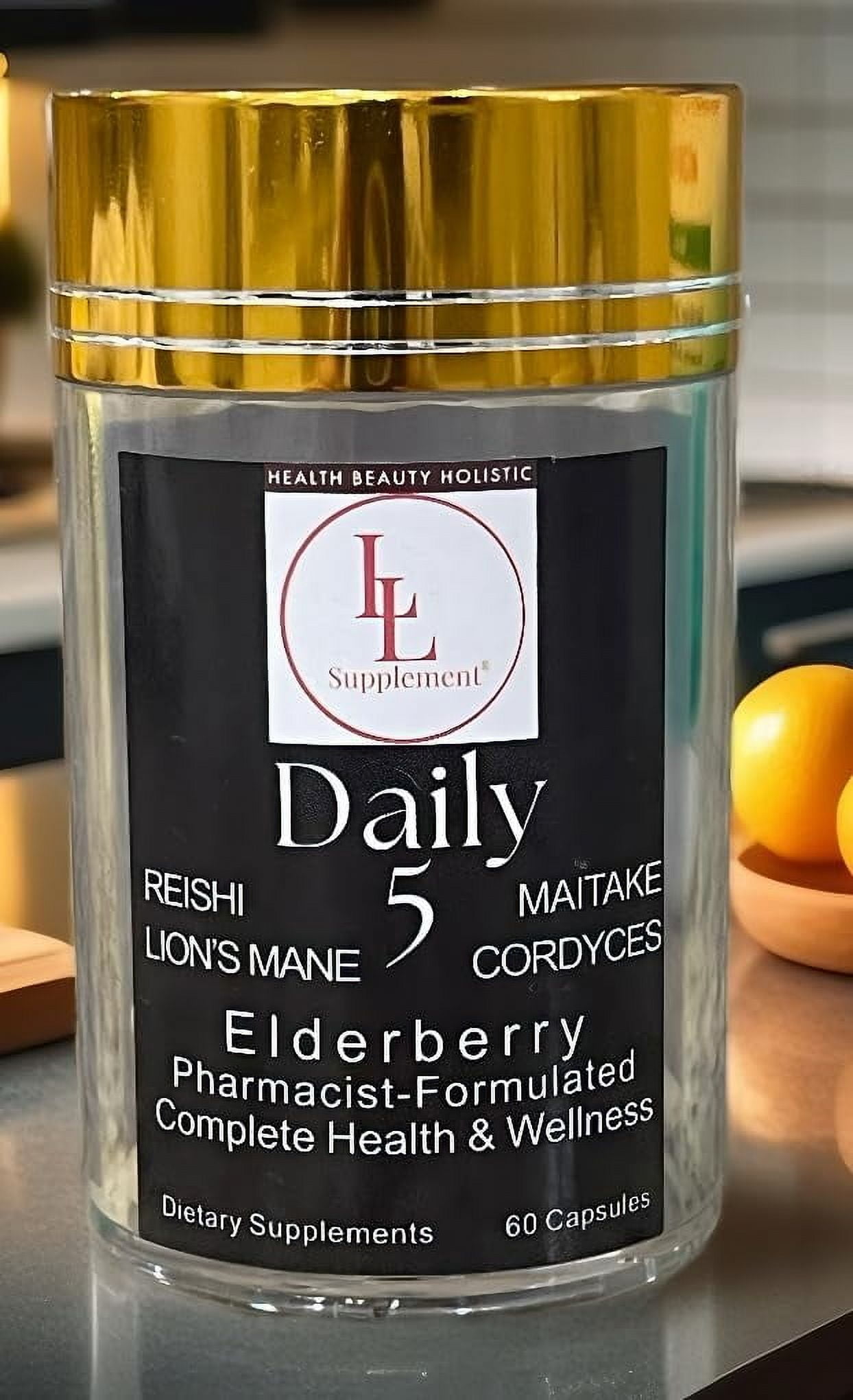 Daily 5 Keto with All Purposes Antioxidants  Reishi Maitake Cordyceps Lions Mane Elderberry LL Supplement