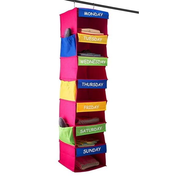 Daily Activity Organizer - Kids 7 Shelf Portable Closet Hanging Closet Organizer Great Closet Solutions