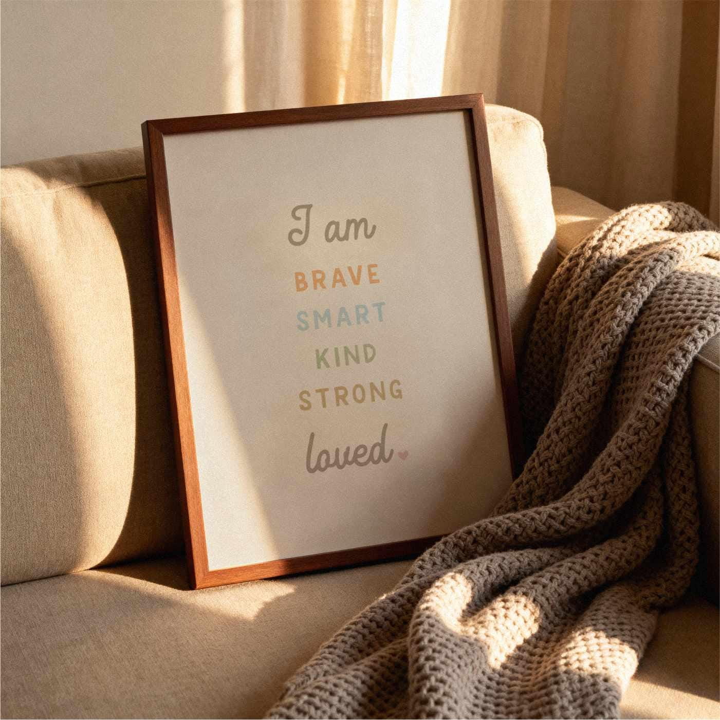 Daily Affirmation For Or Playroom I Am Brave Smart Kind Strong Loved ...