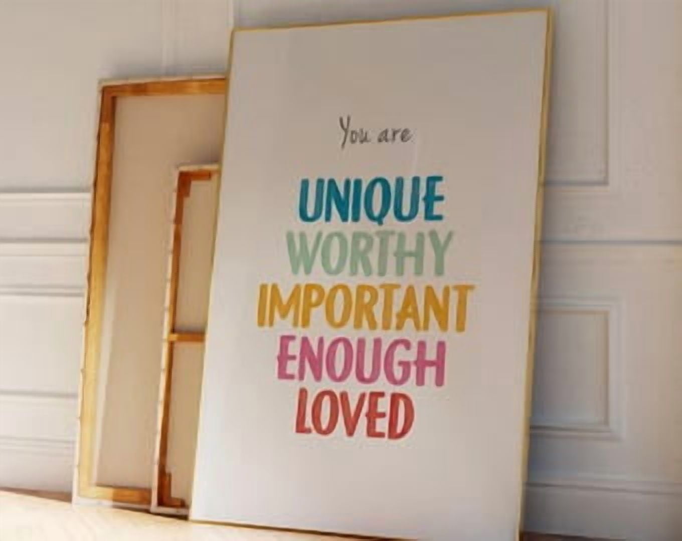Daily Affirmations Positive Therapy Office Rainbow Wall Art Poster ...