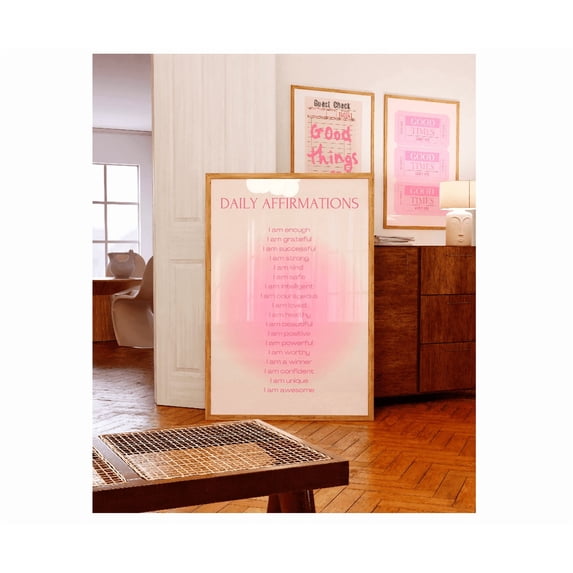 Daily Affirmations Wall Art Motivational Quotes Poster Self Love Poster ...