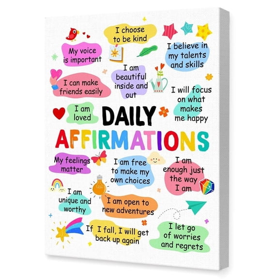 Daily Affirmations Wall Art poster Positive Affirmations Canvas Wall Art,Motivational Wall Decor for Teens,Inspirational Quotes Wall Decor for Women Bedroom Office poster
