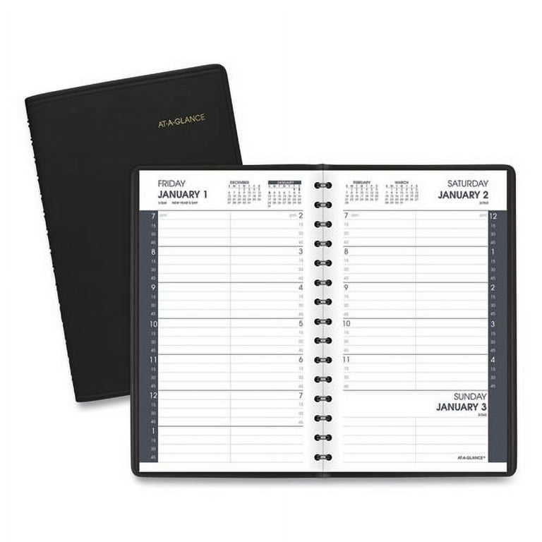DayMinder Daily Appointment Book, 8 x 5, Black Cover, 12-Month (Jan to Dec): 2024 DayMinder Daily Appointment Book, 8 x 5, Black Cover, 12-Month (Jan to Dec): 2024