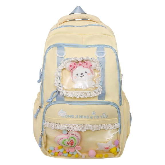 Daily Backpack 18.11 Inch Nylon Ita Bag Multi-purpose for College Work Travel Commute (Yellow)
