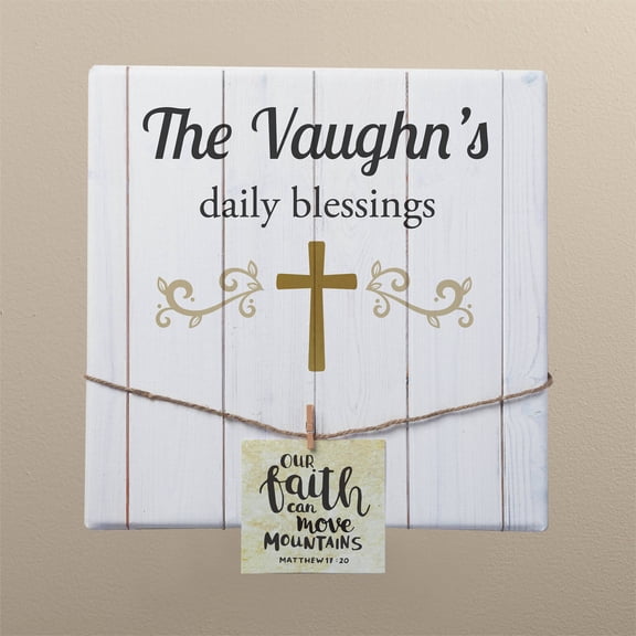 Daily Blessings Personalized Canvas With Photo Clips, 12x12