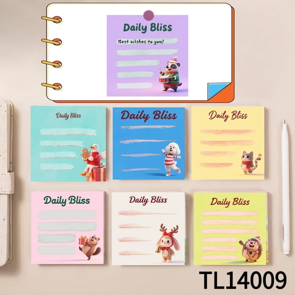 Daily Bliss:Sticky Notes with Delightful Animal Designs (3.543.54 Inches)100-Pack with105 Emoticon Stickers,Ideal for Quickly Jotting Down Reminders,marking Key Points and Leaving Temporary Messages