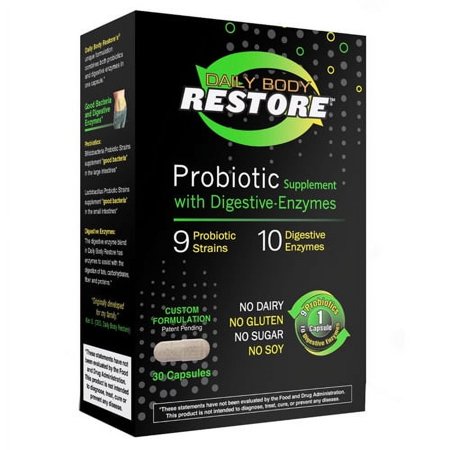 Daily Body Restore Probiotic With Digestive Enzymes Capsules - 30 Ea