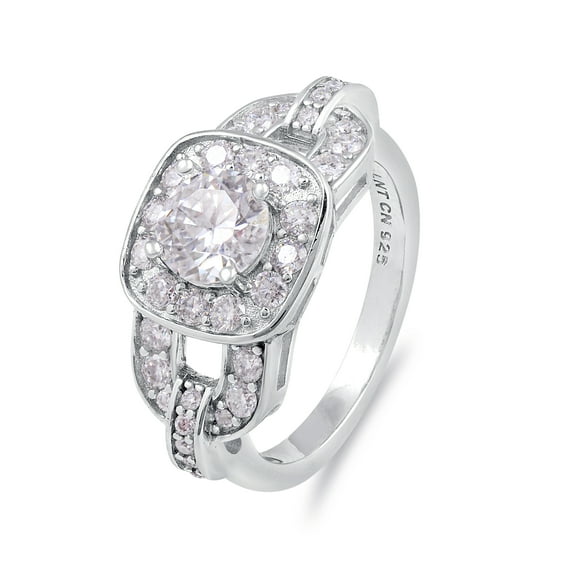 Daily Boutik 1.74 Ctw White Moissanite Sterling Silver Halo Ring For Women