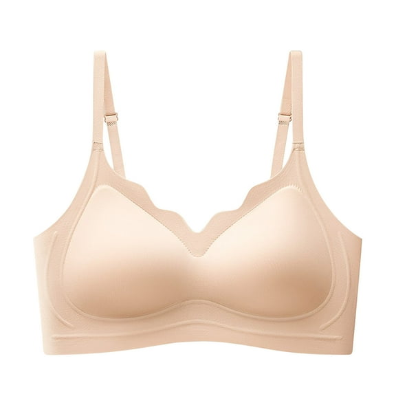 Daily Bras for Women New Wireless Bras for Women No Underwire Seamless Push up Everyday Bra Comfortable Breathable Tshirt Bralette Style B-41 Beige
