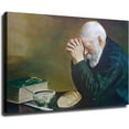 thumbnail image 1 of Daily Bread Man Praying At Dinner Table Grace Religious Painting Poster Canvas Printing Wall Art Modern Classroom Kitchen Bedroom Room Aesthetic Decoration Gift (12x18inch-No Framed), 1 of 5