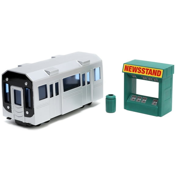 "Daily Bugle" and Subway Diorama Set with Spider-Man and J. Jonah Jameson Diecast Figures "Marvel's Spider-Man" "Nano Scene" Series Models by Jada