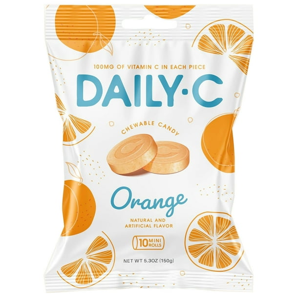 べルセレージュ　デイリー Daily C Orange Chewable Candy 5.30oz Bag for Breakroom - Walmart