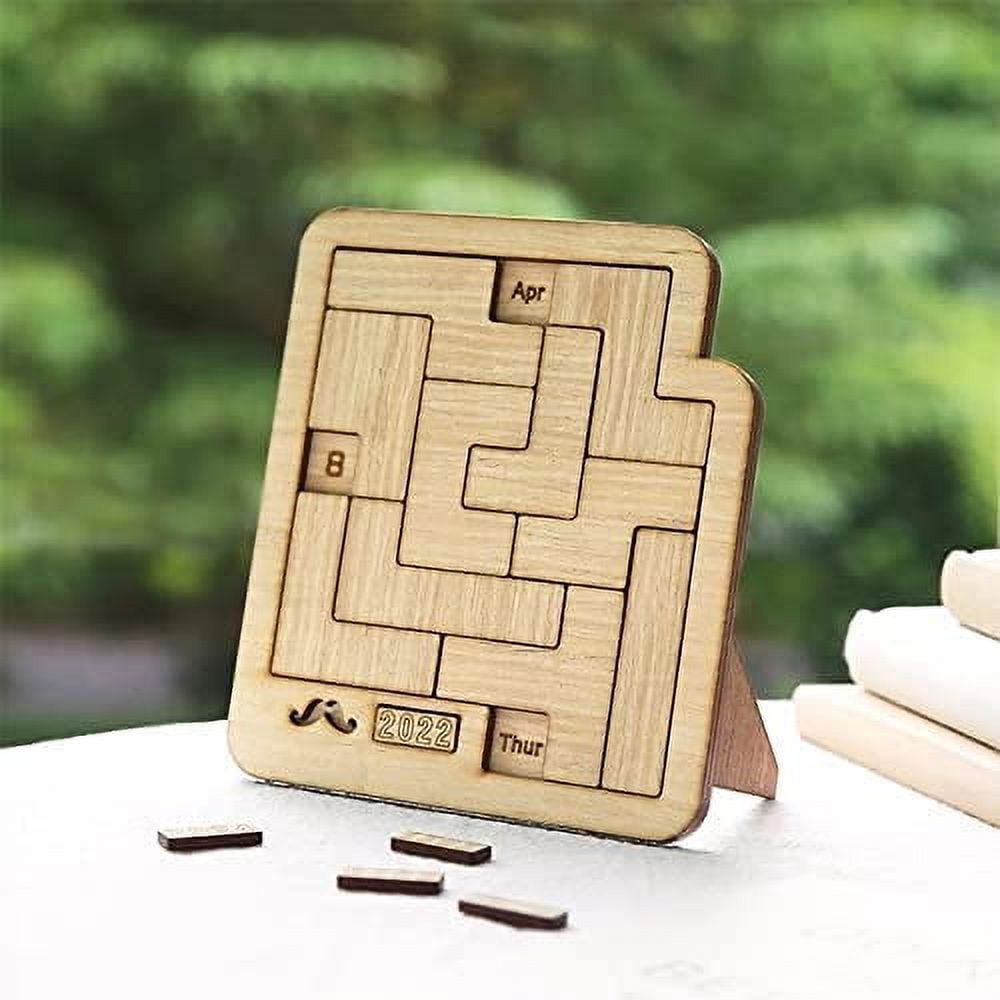 Taqqpue Wooden Daily Calendar Puzzle Toys - A Puzzle A Day,365