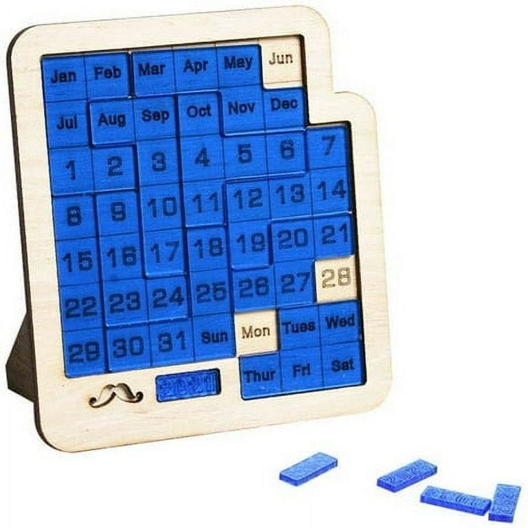 Daily Calendar Puzzle, One Day One Puzzle Calendar Puzzle Wooden Calendar  Play A Different Puzzle to Display The Date Difficult Jigsaw Game for Home  Office Desk - Walmart.com