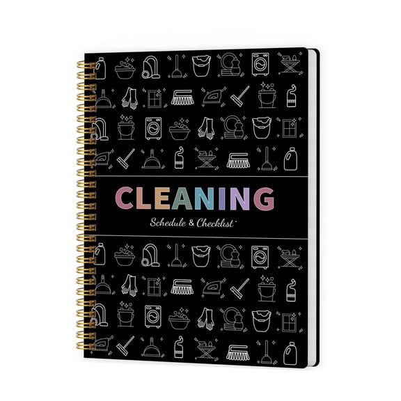 Daily Cleaning Checklist & Planner, Household To Do List, Weekly Monthly Schedule Organizer, Twin-Wire Binding Paperback, Budget Planner for House Keeping Tasks & Chores