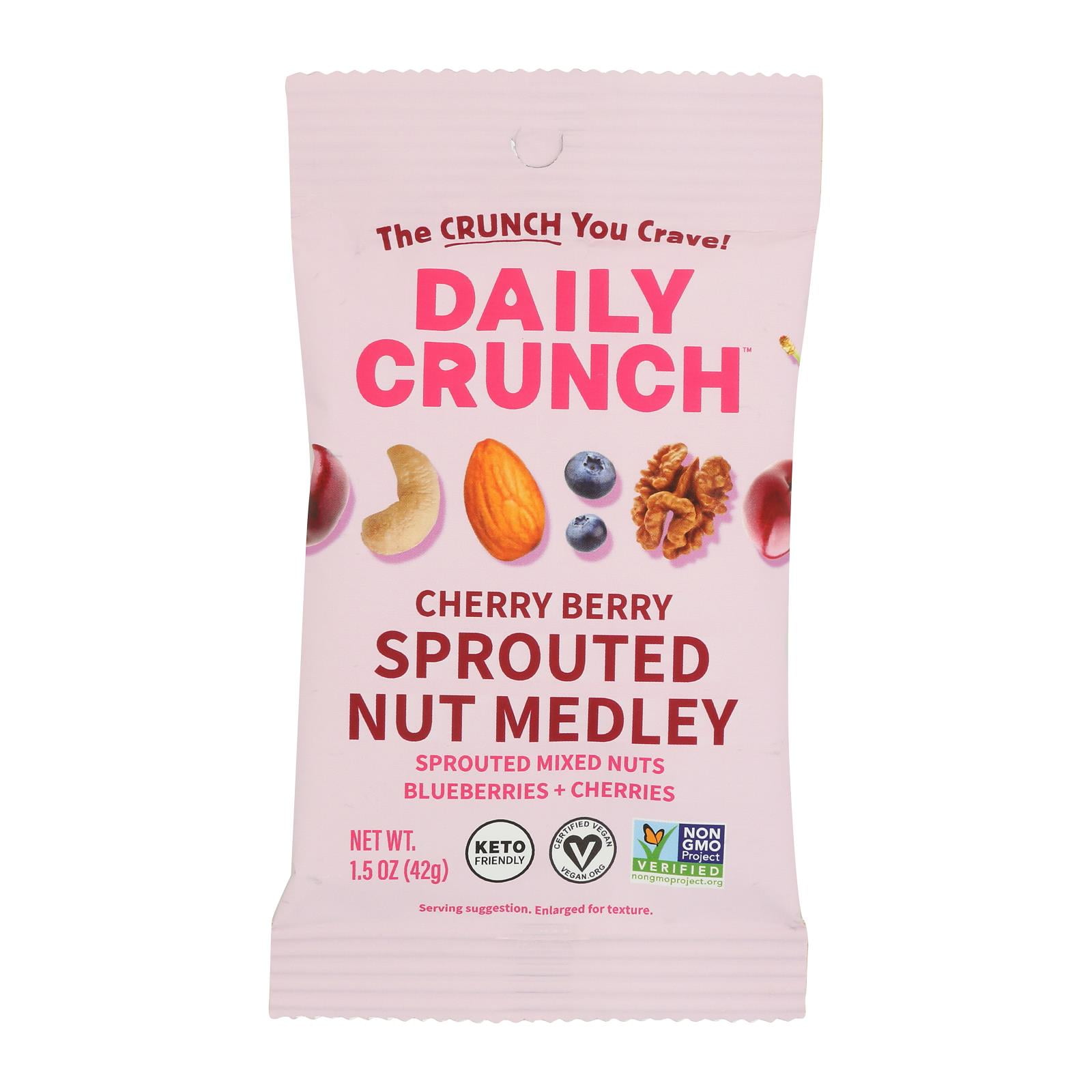 Daily Crunch - Sprouted Nut Medley Cherry Berry, 1.5oz | Pack of 8
