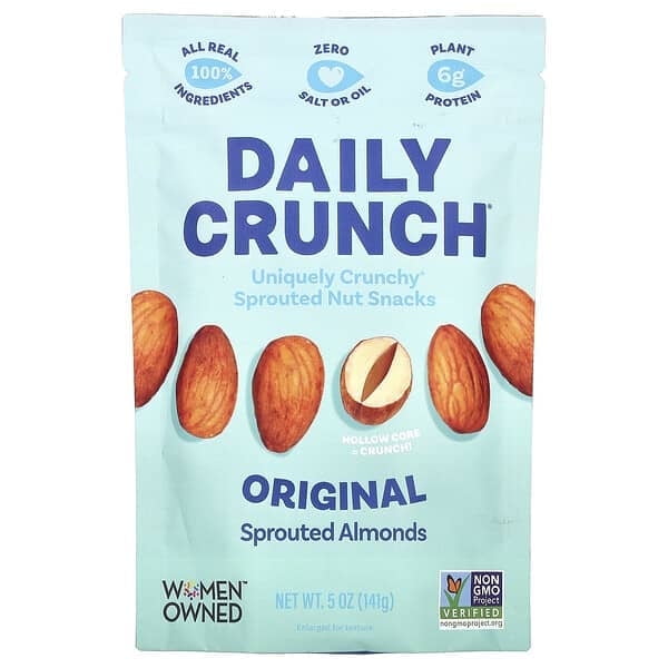 Daily Crunch, Sprouted Almonds, Original, 5 oz Pack of 3
