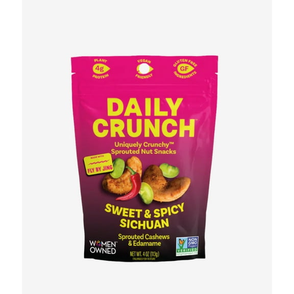 Daily Crunch Sprouted Cashews & Edamame Sweet & Spicy Sichuan 4 Oz