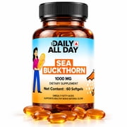 Daily All Day Sea Buckthorn Oil Softgels 1000MG | Omega-7 Fatty Acids | 60 Softgels | Dietary Supplement | Supports Skin, Hair & Nails for Men & Women | 30 Days Servings