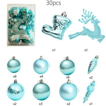 30ct Christmas Ball Mini Ornaments Party Decorations Shatterproof Festival Pendant Hangings for Xmas Tree Decor(2.36"/60mm,Blue)