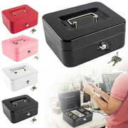 Daily Deals! Metal Cash Box with Combination Lock Money Box, Box with Key Lock Metal Box with Removable Tray Medium Lock Box Saving Organizer for Cash Storage Walmart Pallets