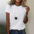 thumbnail image 1 of Daily ,Summer Tops for Plus Size Women 2025 Trendy,Cadancy Sunflower Tee Shirt Floral Graphic ,Ladies Tunic Pullover,Work Clothes office Casual Blouses Cotton,4Th July White 3X, 1 of 5